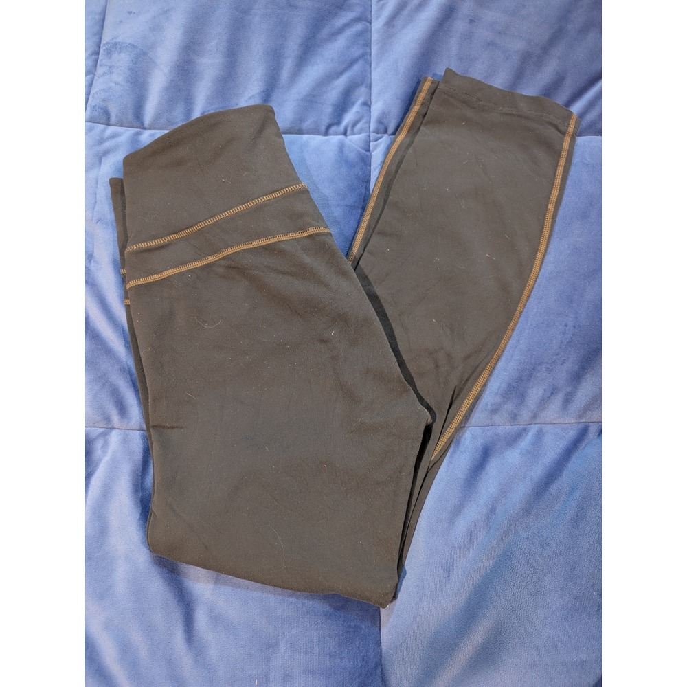 Athleta Revelation Leggings Womens Medium Gray Bronze Contrast Stitch High Rise